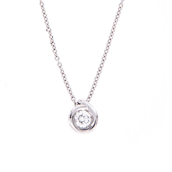 Collana Golay Donna Calla in Oro bianco Diamante 0.10 Ct GIM34 0.10 F SI - GIM34 0.10 F SI